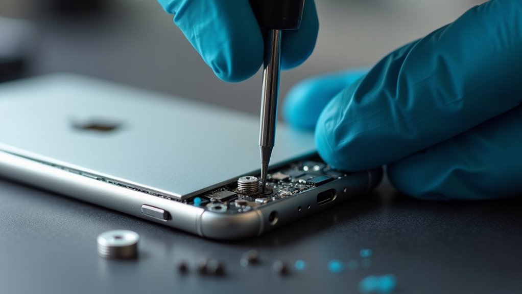 usuń dolne śruby iPhone'a