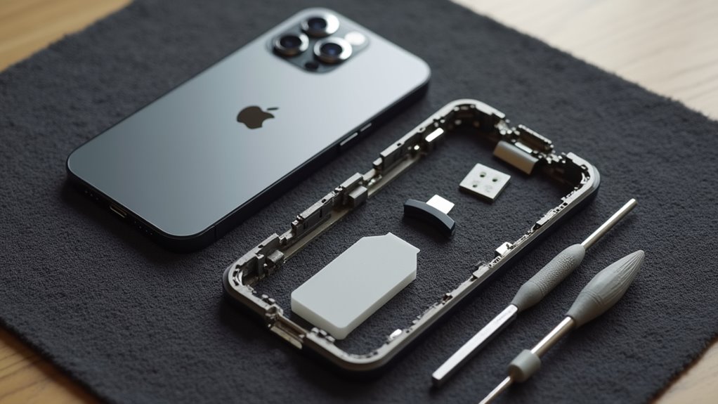 titanowy iPhone 15 Pro narzędzia do naprawy